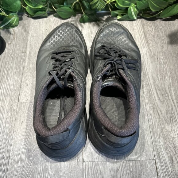 Hoka One One Shoes Mens Size 12 Bondi Slip Resistant Soft Toe Work Black Leather